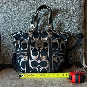 Coach Poppy Women’s Shoulder Bag - Black and Silver